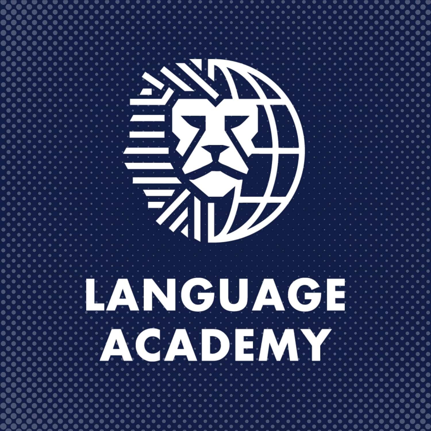 New language academy logo featuring a blend of the Explorer Globe and Roaree the Lion